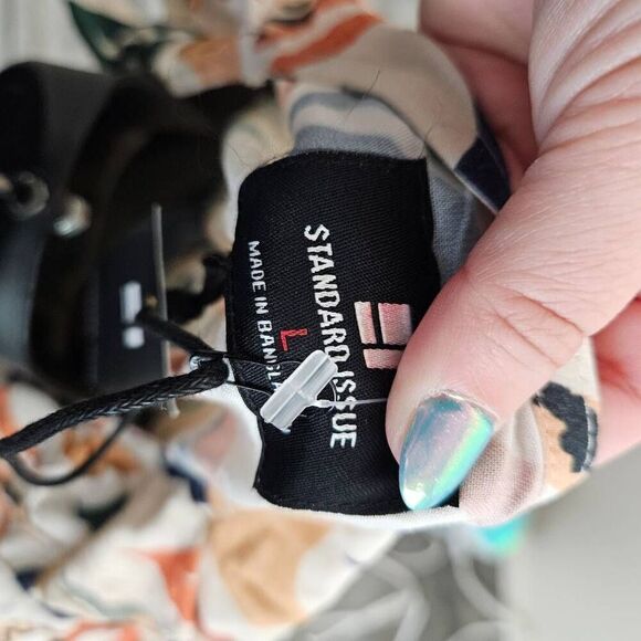 NWT Standard Issue Safari Ruffle Tie Shirt - Picture 7 of 8